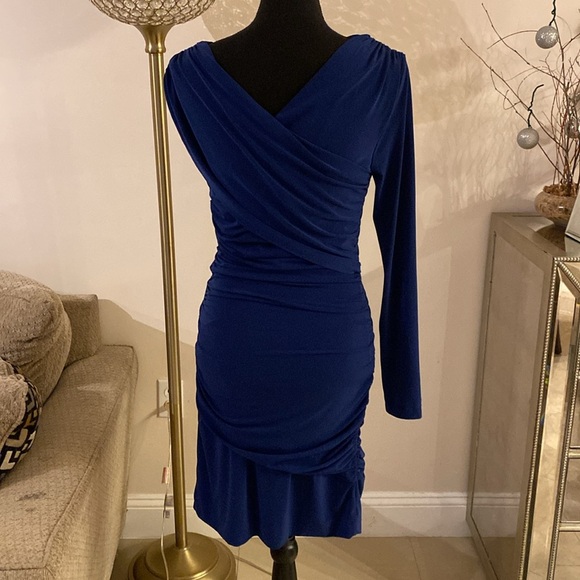 Exclusive for Intermix drape wrap dress in size medium - Picture 4 of 6